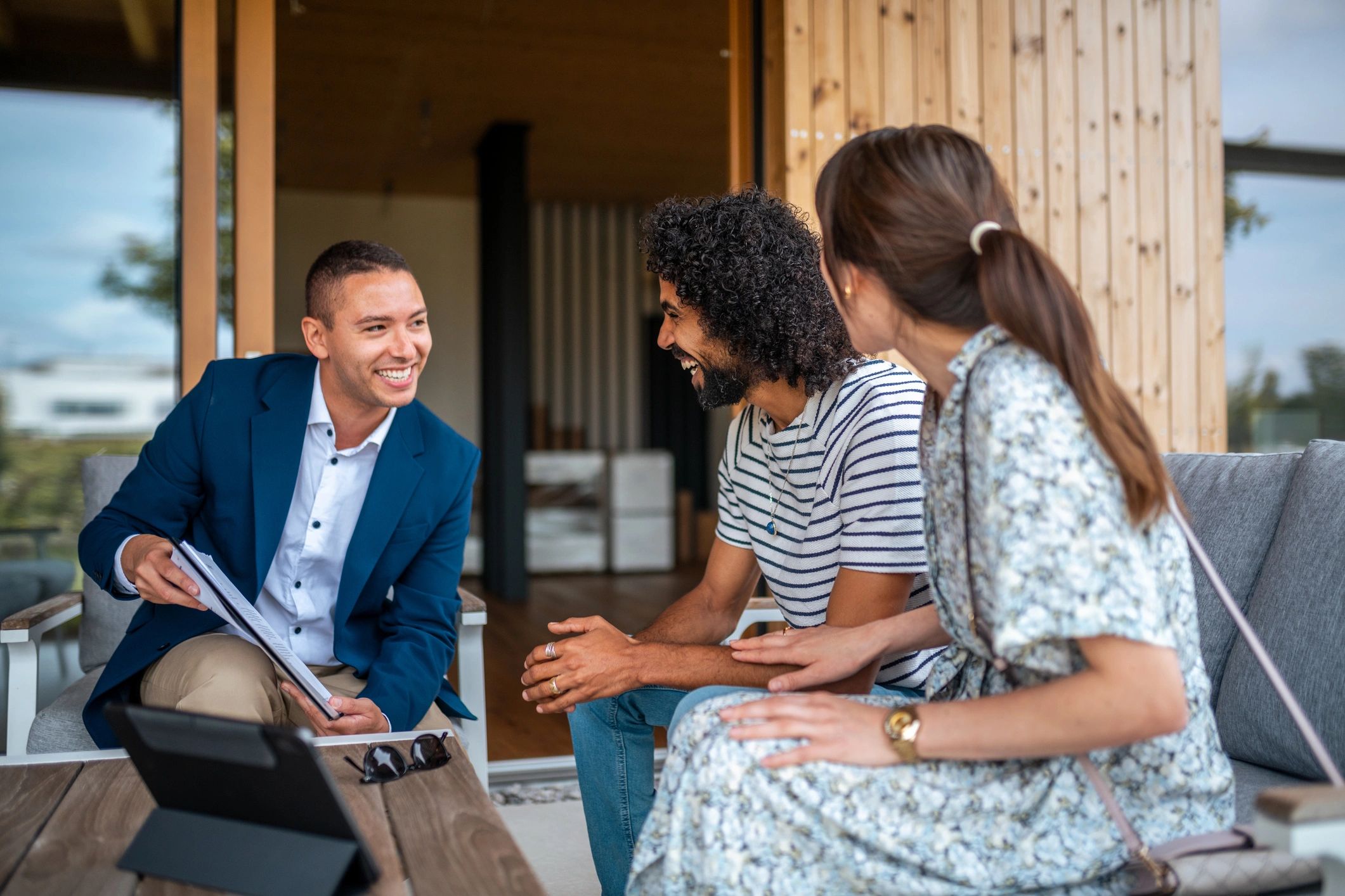 modern real estate agent helping clients