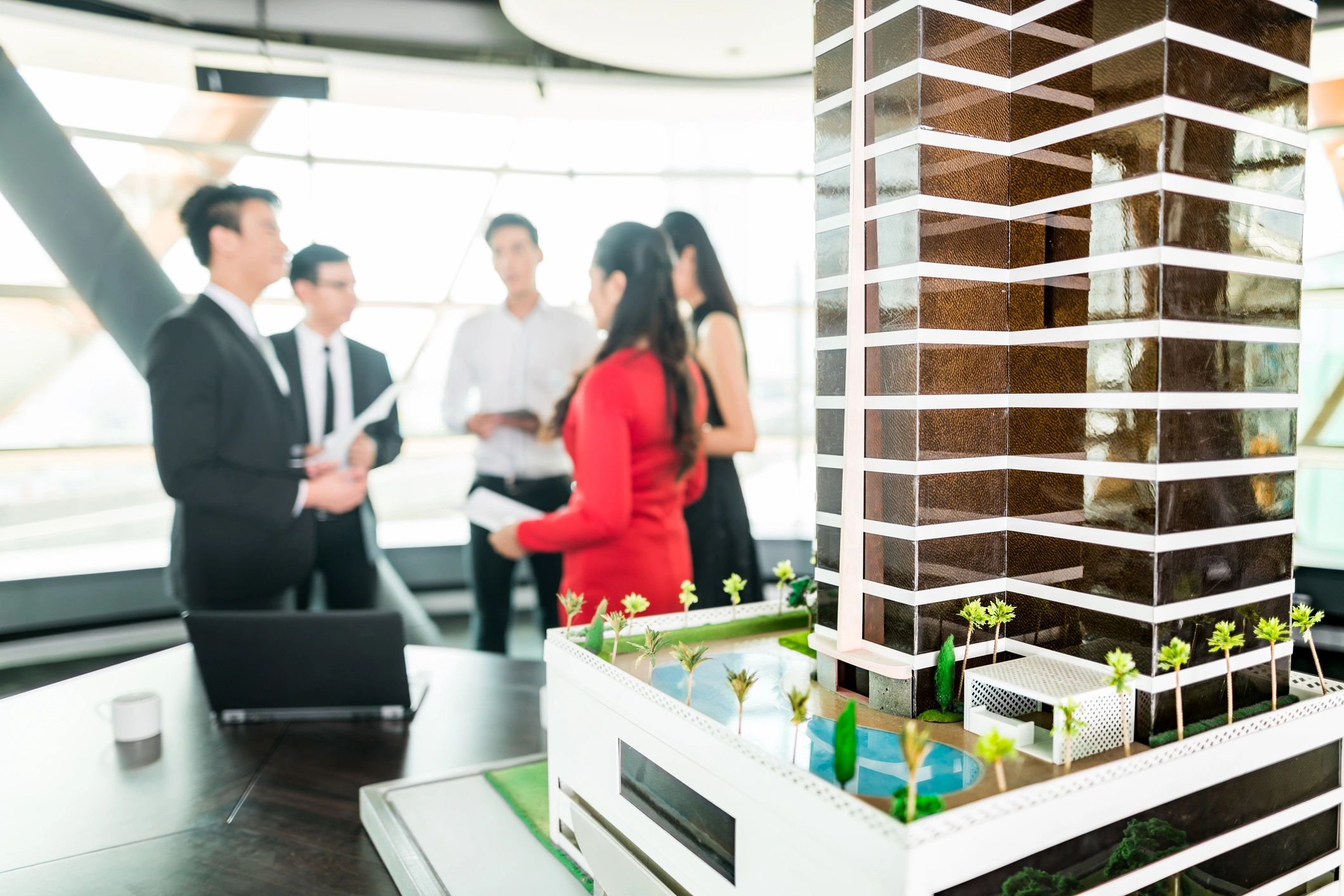 modern real estate team meeting office